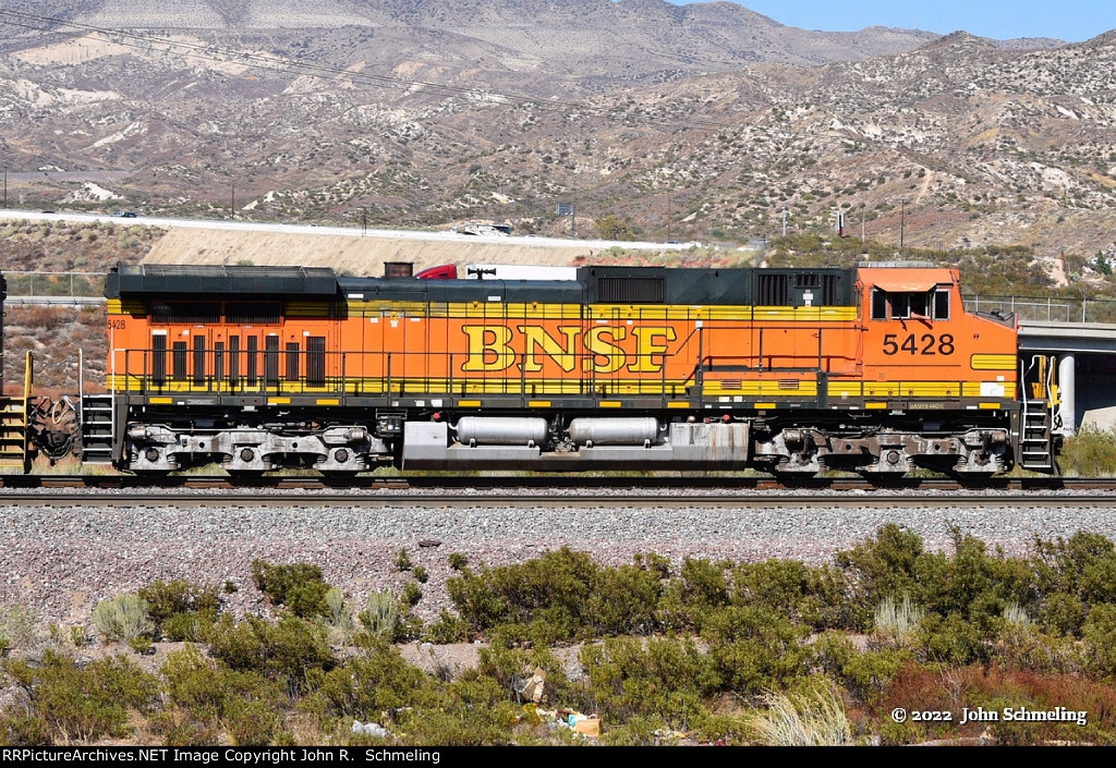 BNSF 5428 (C44-9W) at Cajon CA. 9/17/2022